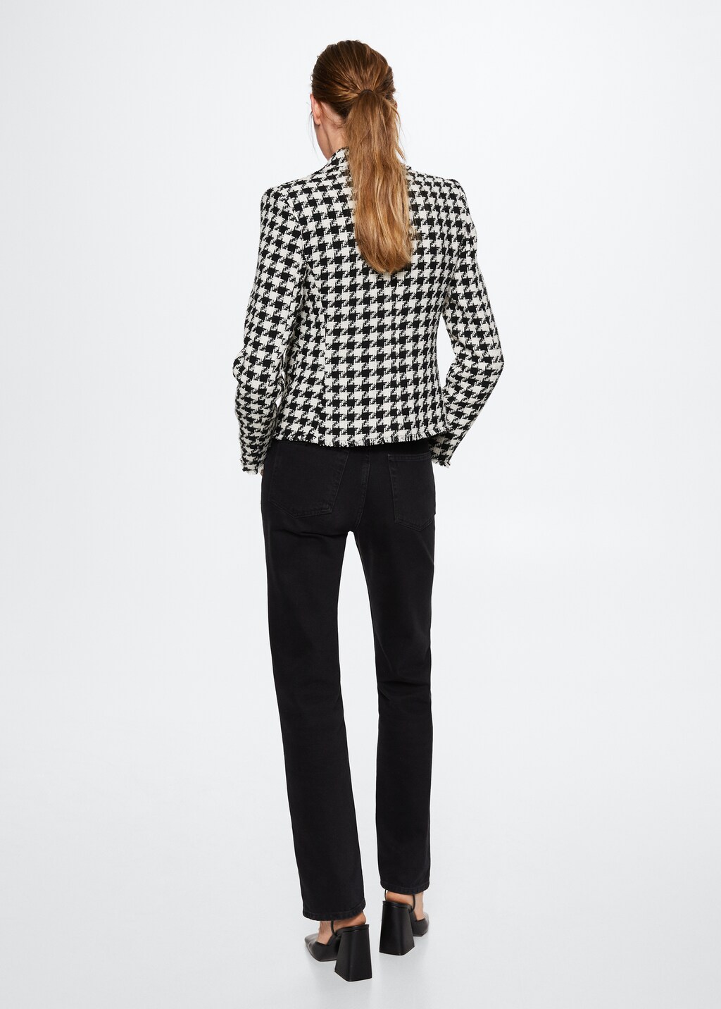 Houndstooth wool-blend blazer - Reverse of the article