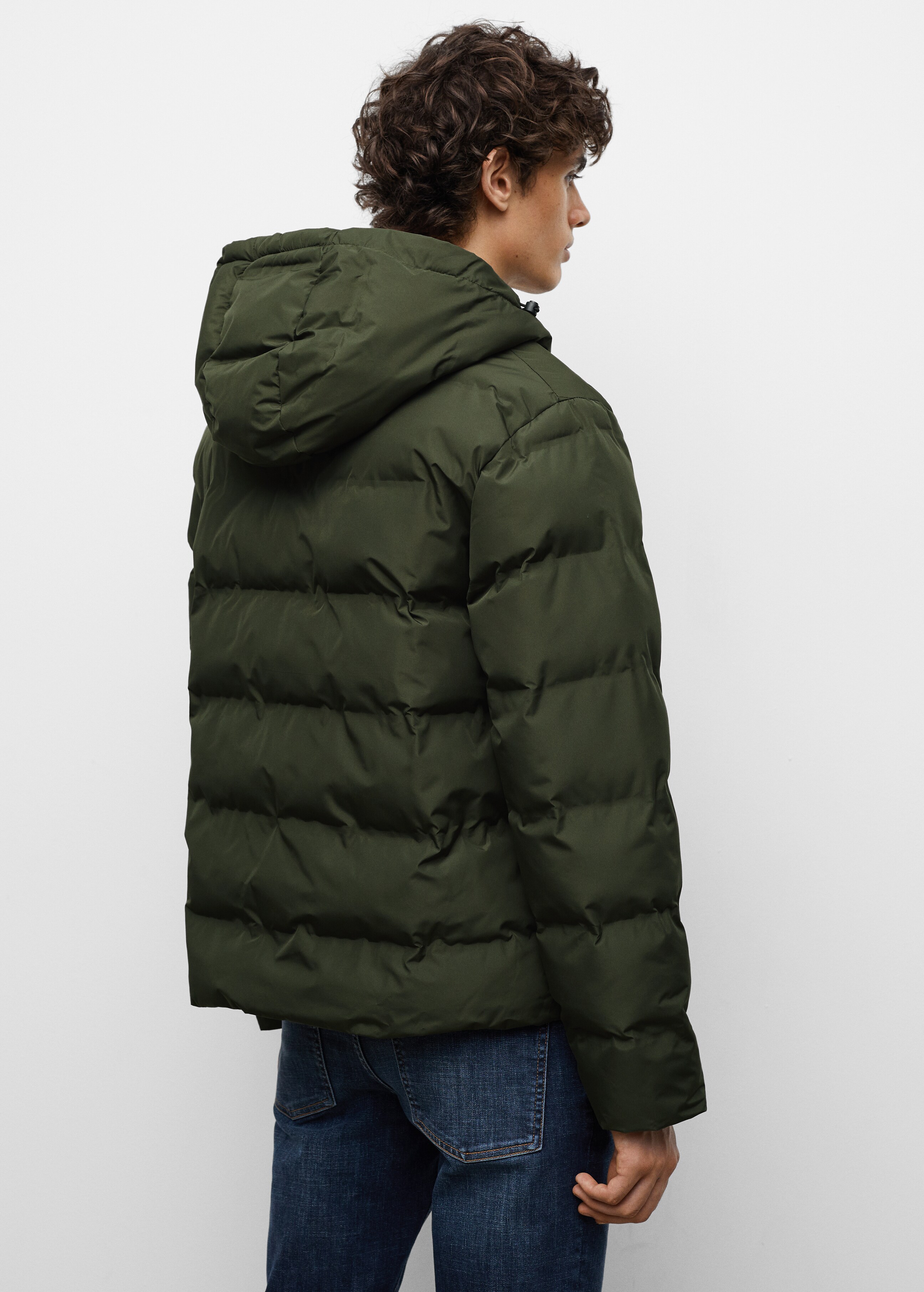 Hood quilted coat - Reverse of the article