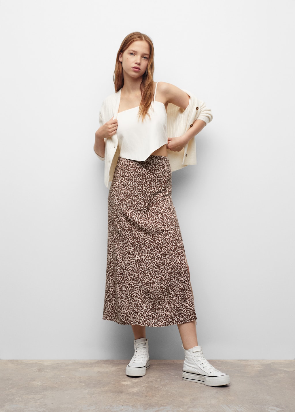 Vent midi skirt