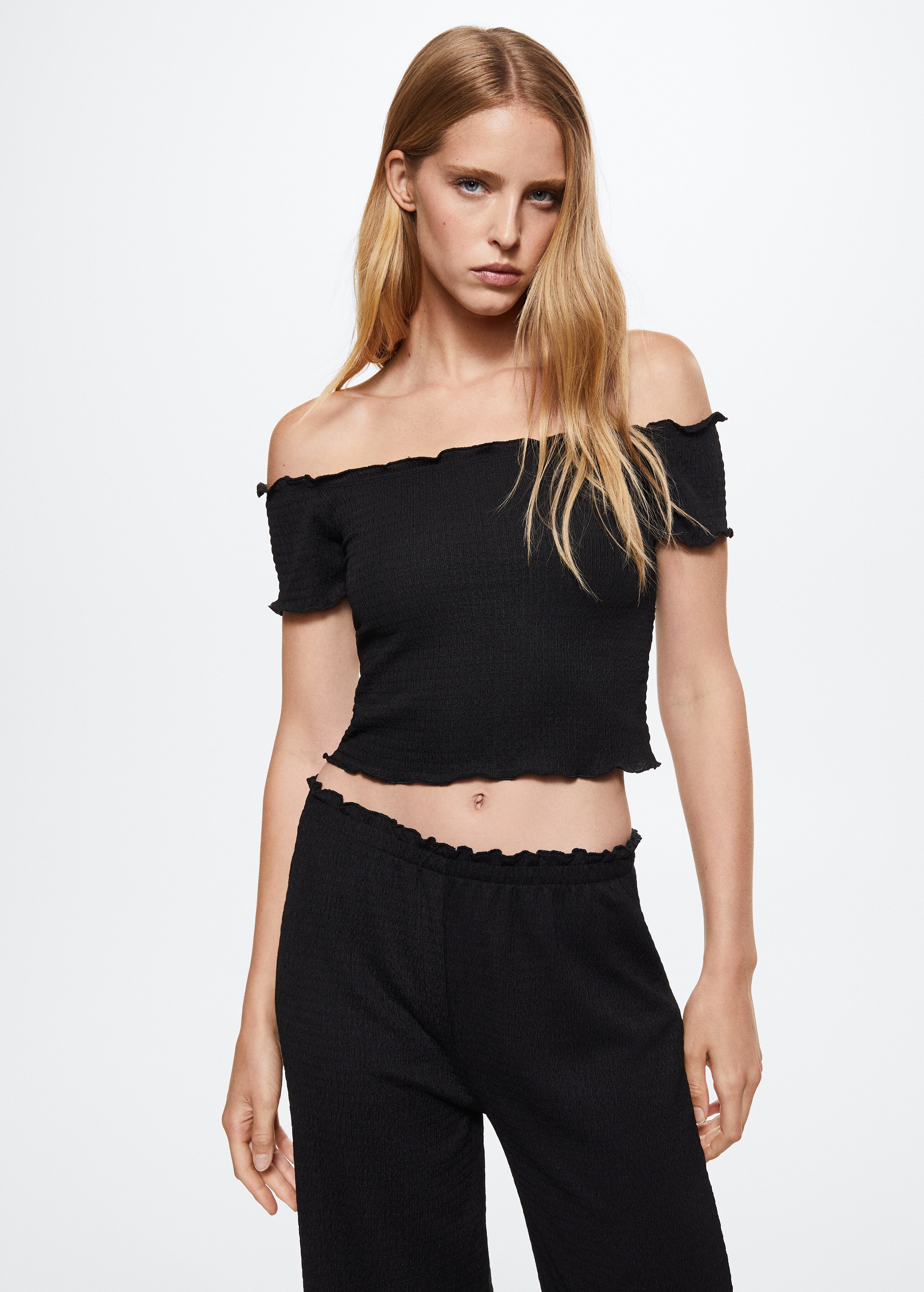 Textured crop top - Medium plane