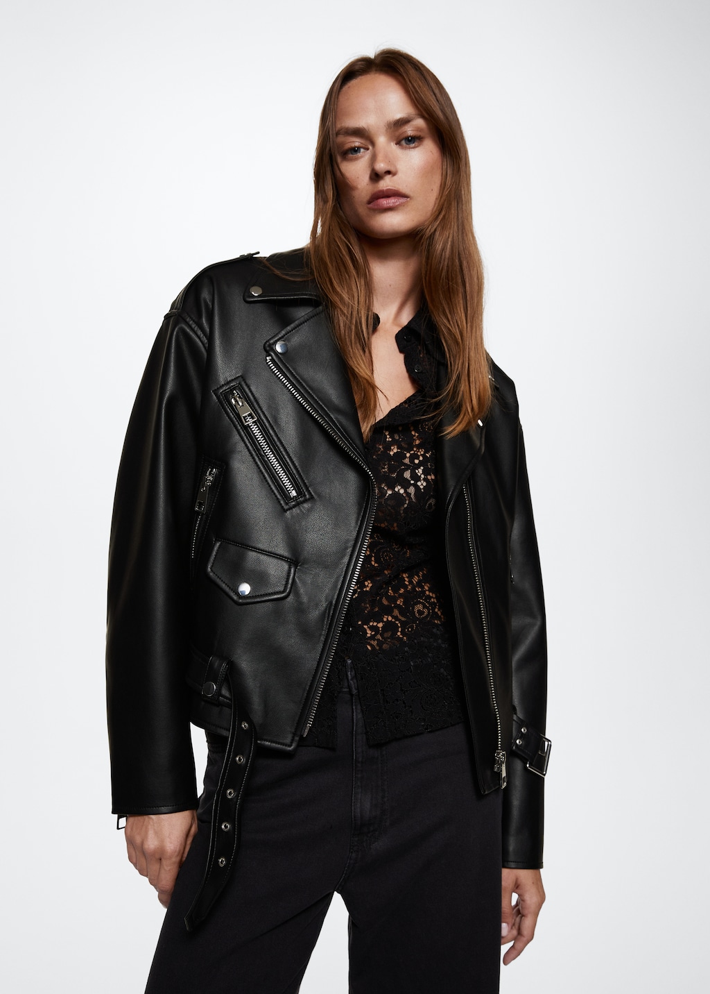 Zipped biker jacket - Medium plane