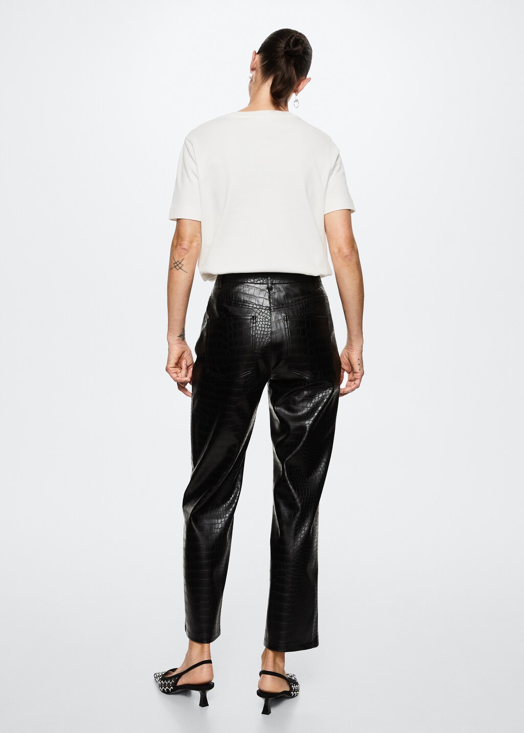 Crocodile faux-leather trousers - Reverse of the article