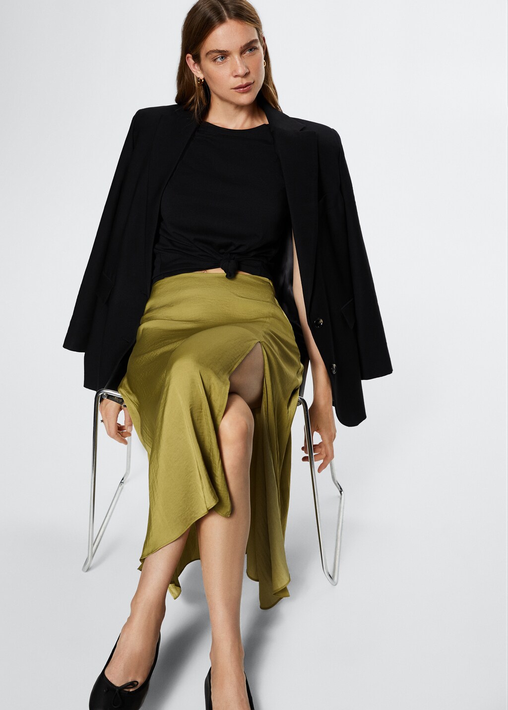 Bow satin skirt - Details of the article 2