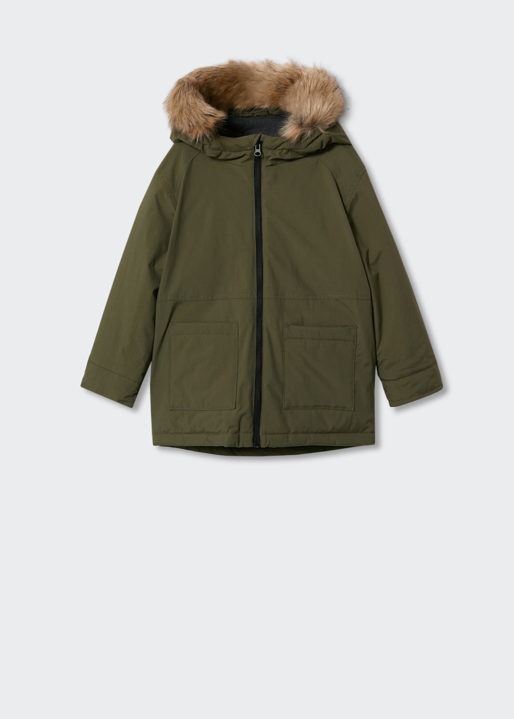 Anorak with shearling-effect hood - Article without model