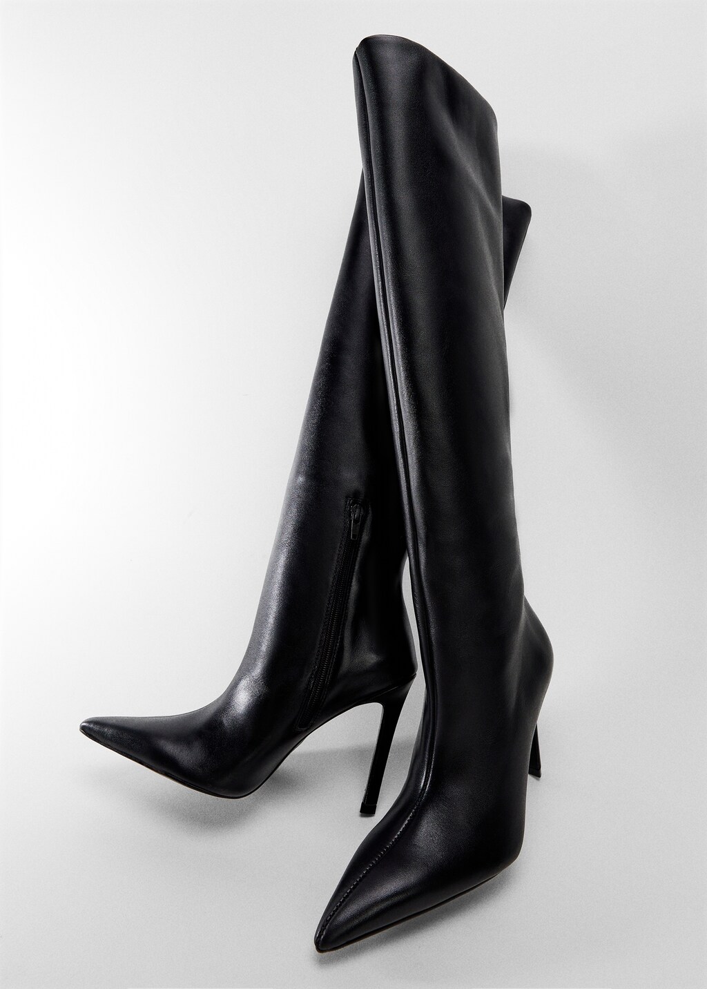 High heel leather boot Women MANGO OUTLET Slovenia