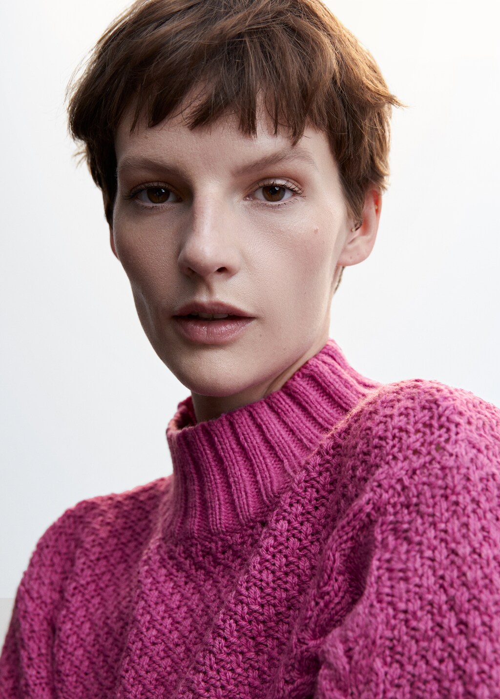 Perkins-neck braided sweater  - Details of the article 1