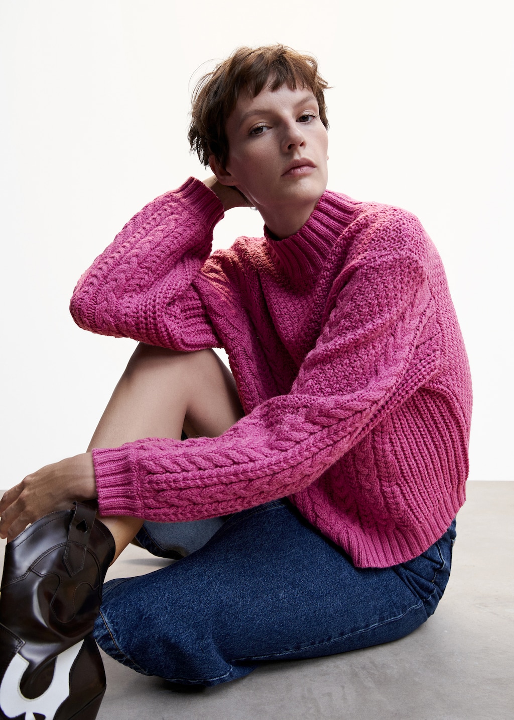 Perkins-neck braided sweater  - Details of the article 2