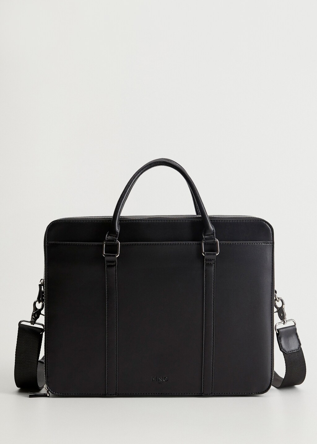 Zip-pockets pebbled tote briefcase - Article without model