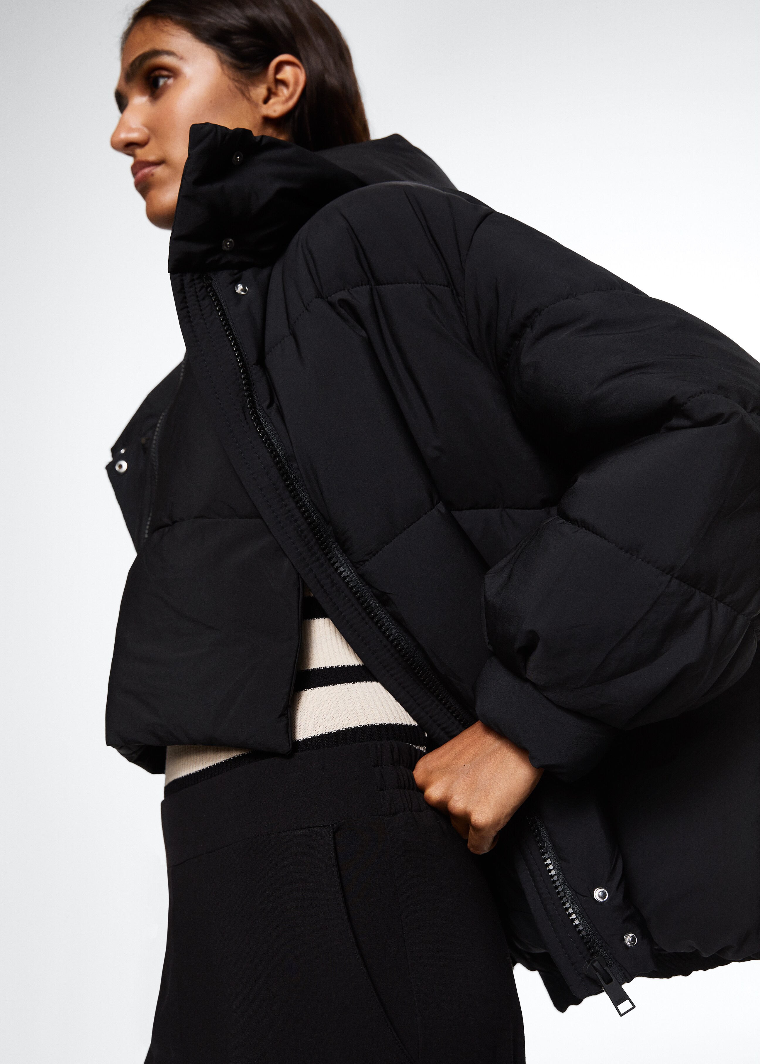 Oversize quilted coat - Details of the article 1