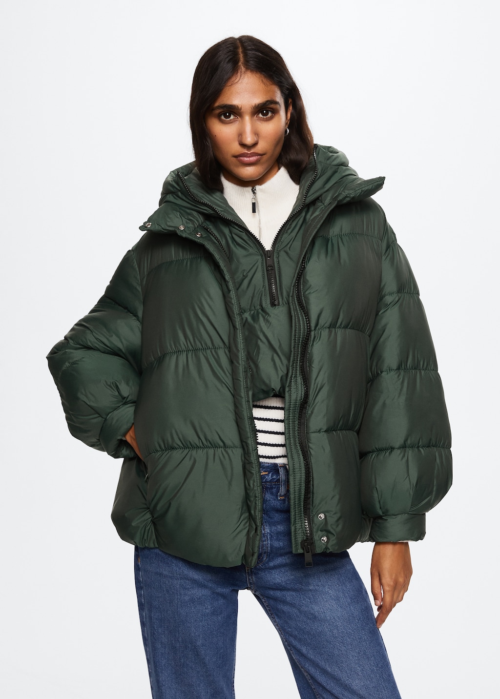 Oversize quilted coat - Woman <b>MANGO</b> OUTLET Malta.