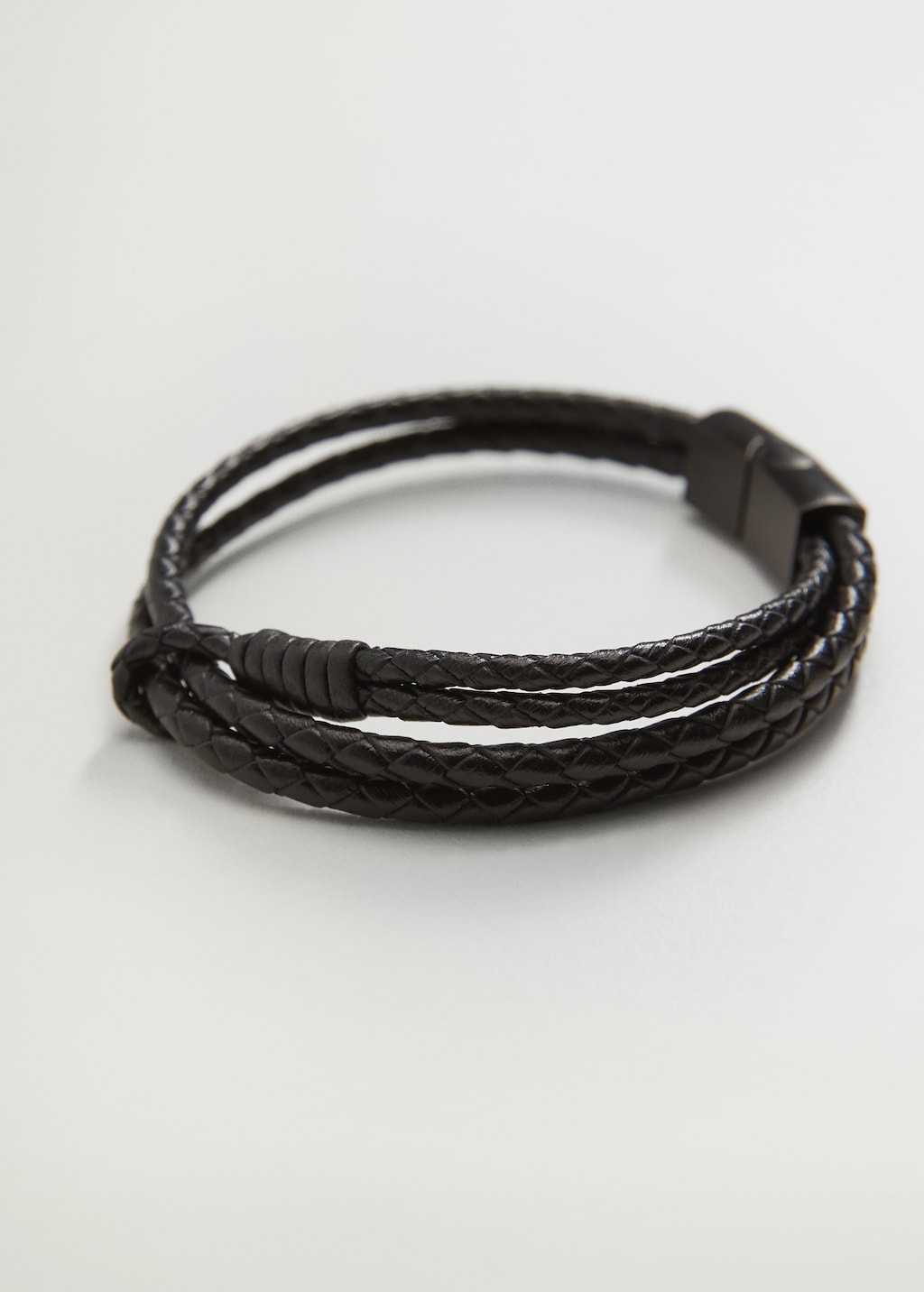 Braided leather-effect bracelet - Medium plane