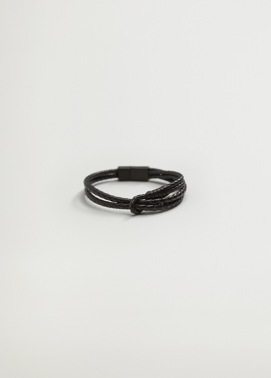 Braided leather-effect bracelet - Article without model