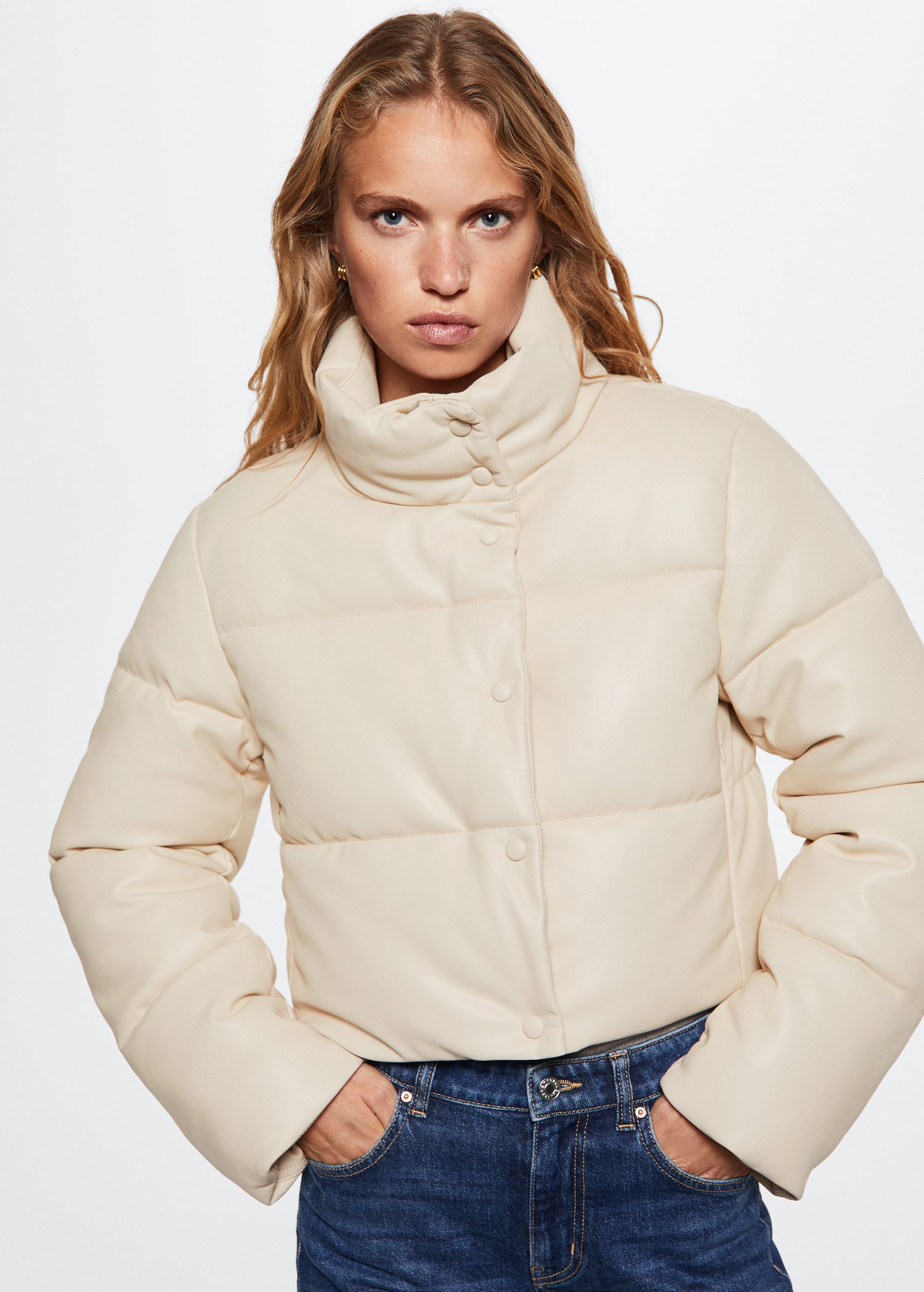 Quilted skin style jacket - Women | MANGO OUTLET USA