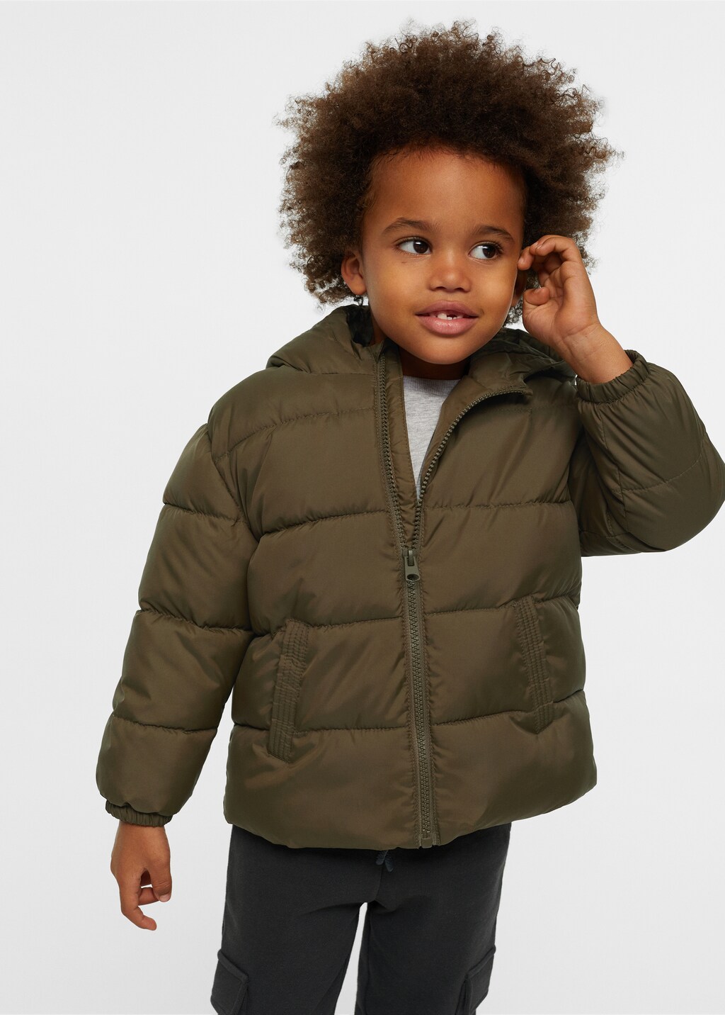 Hood quilted coat - General plane