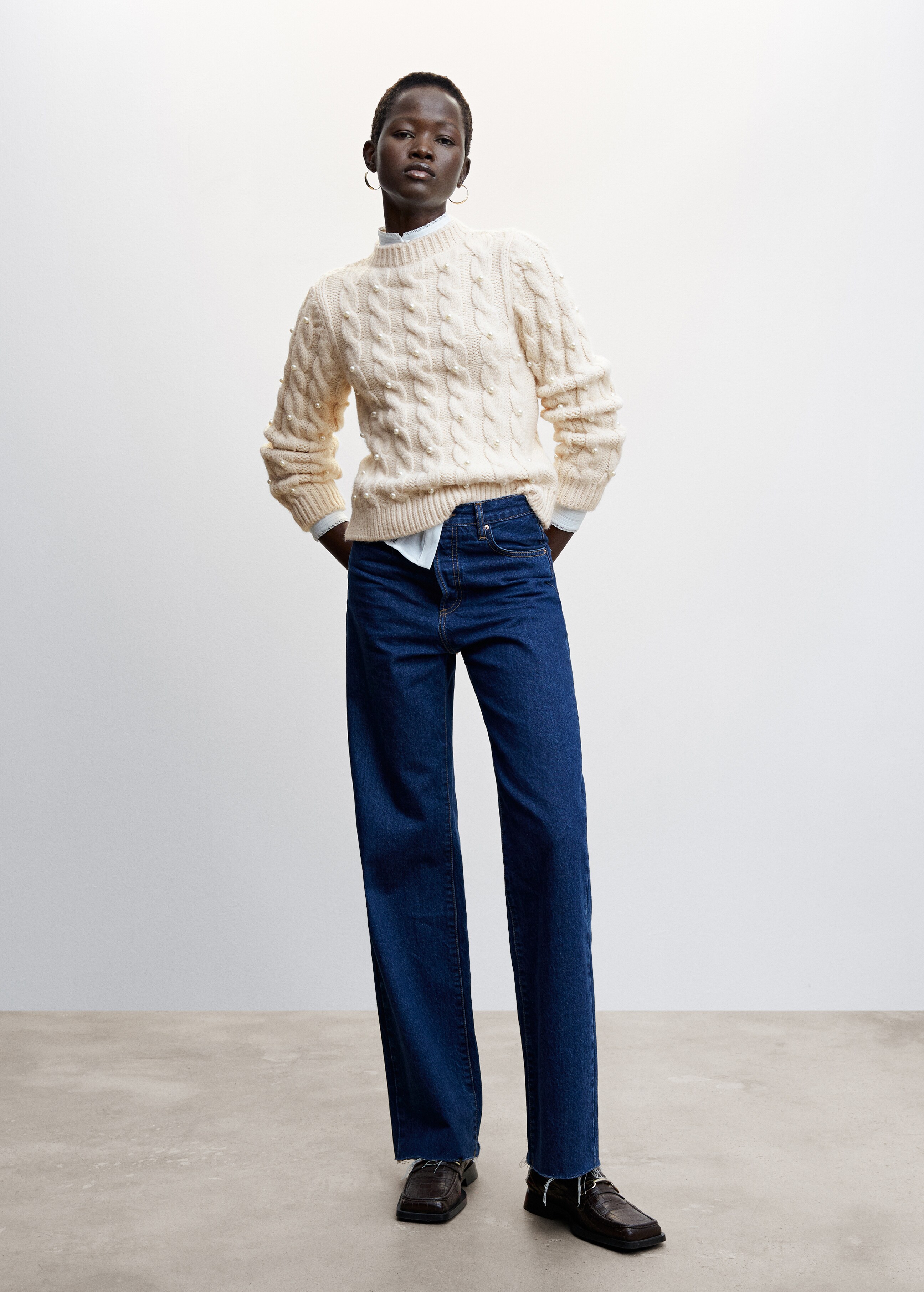 Pearl chunky-knit sweater - General plane
