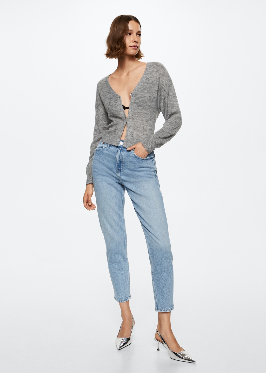 Comfort Mom-Jeans mit hoher Bundhöhe - Allgemeine Ansicht