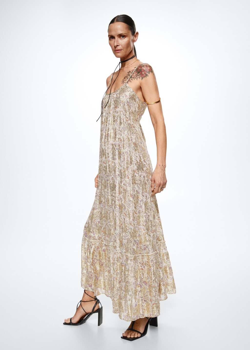 Lurex floral dress - General plane