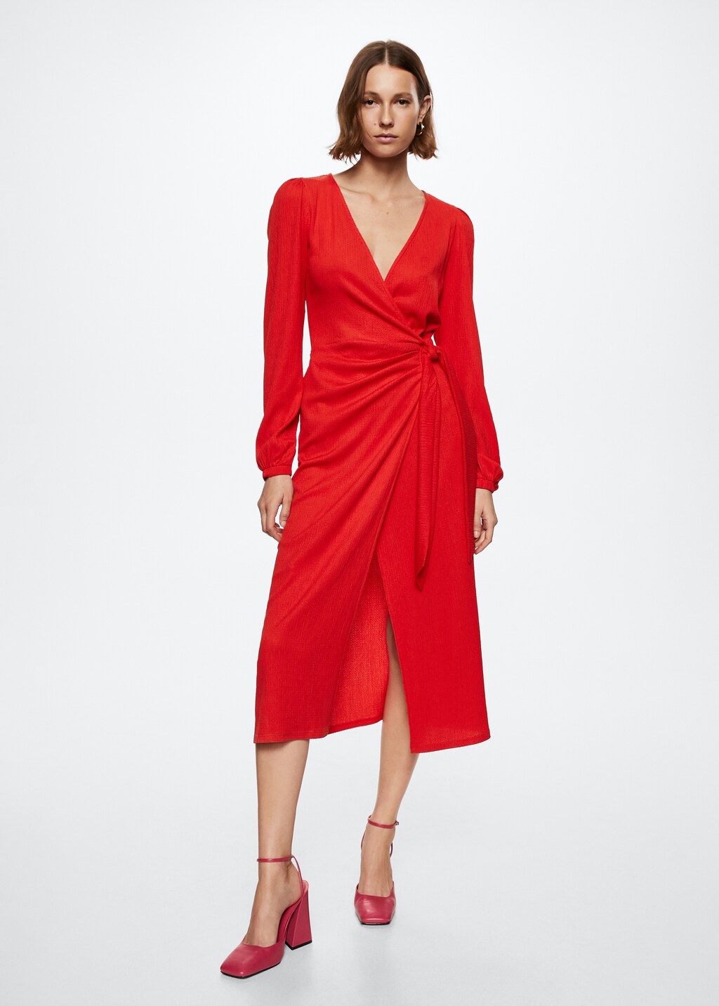 Knotted wrap dress - General plane