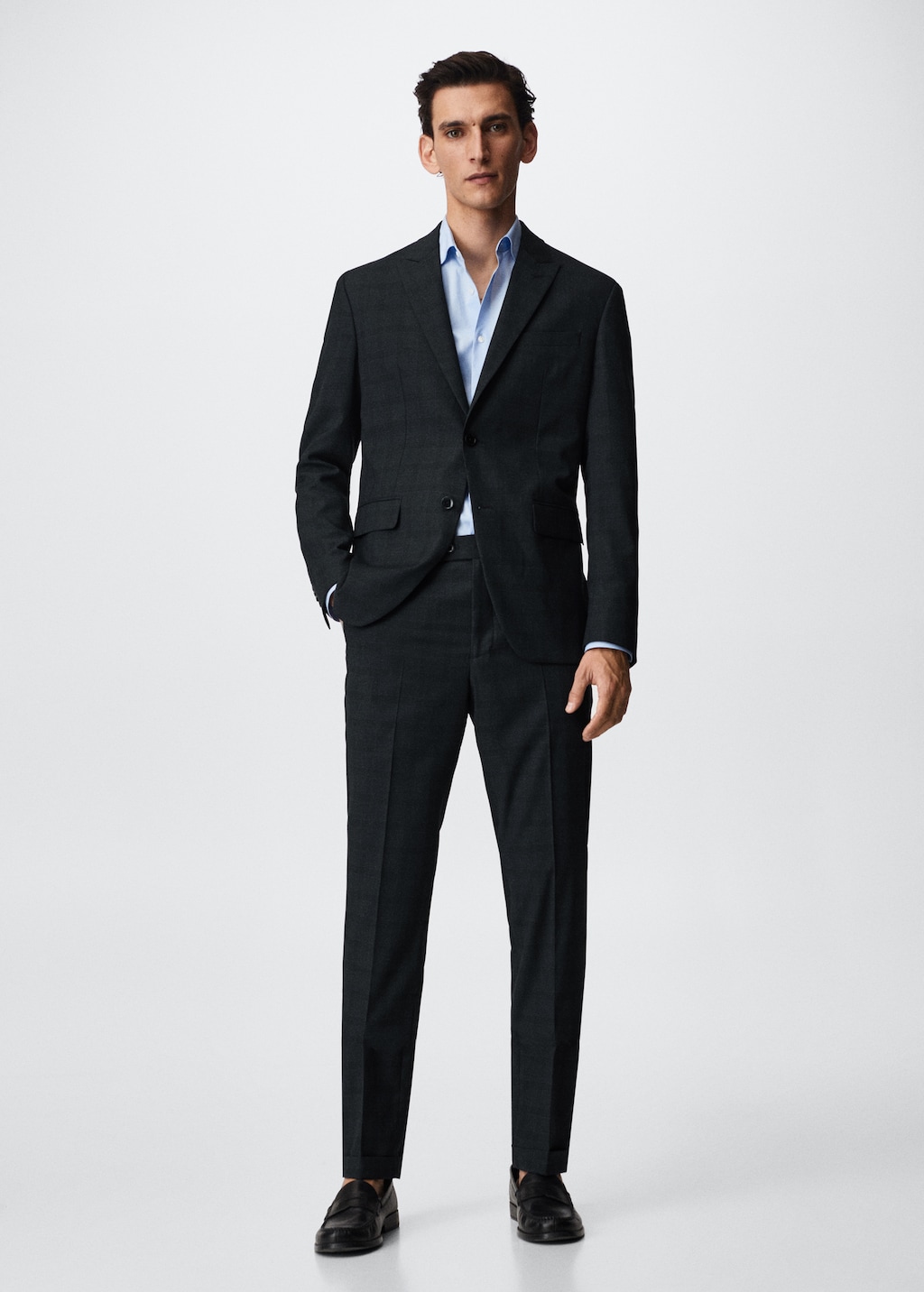 Slim fit check suit blazer - General plane