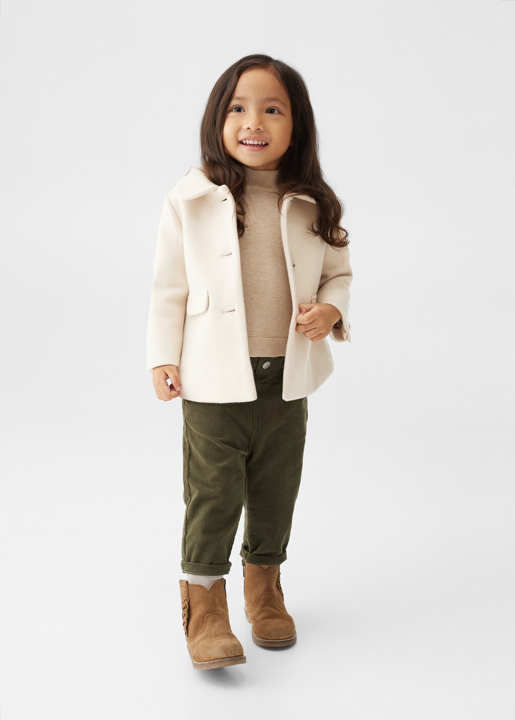 Buttoned cotton coat - General plane