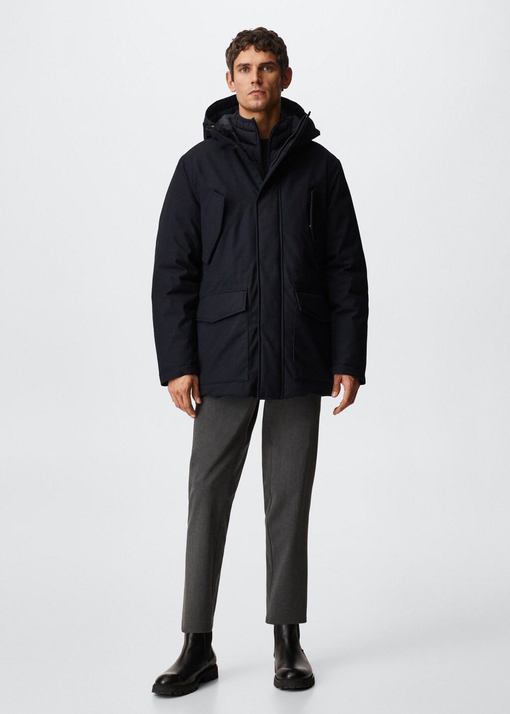 Water-repellent quilted coat - General plane