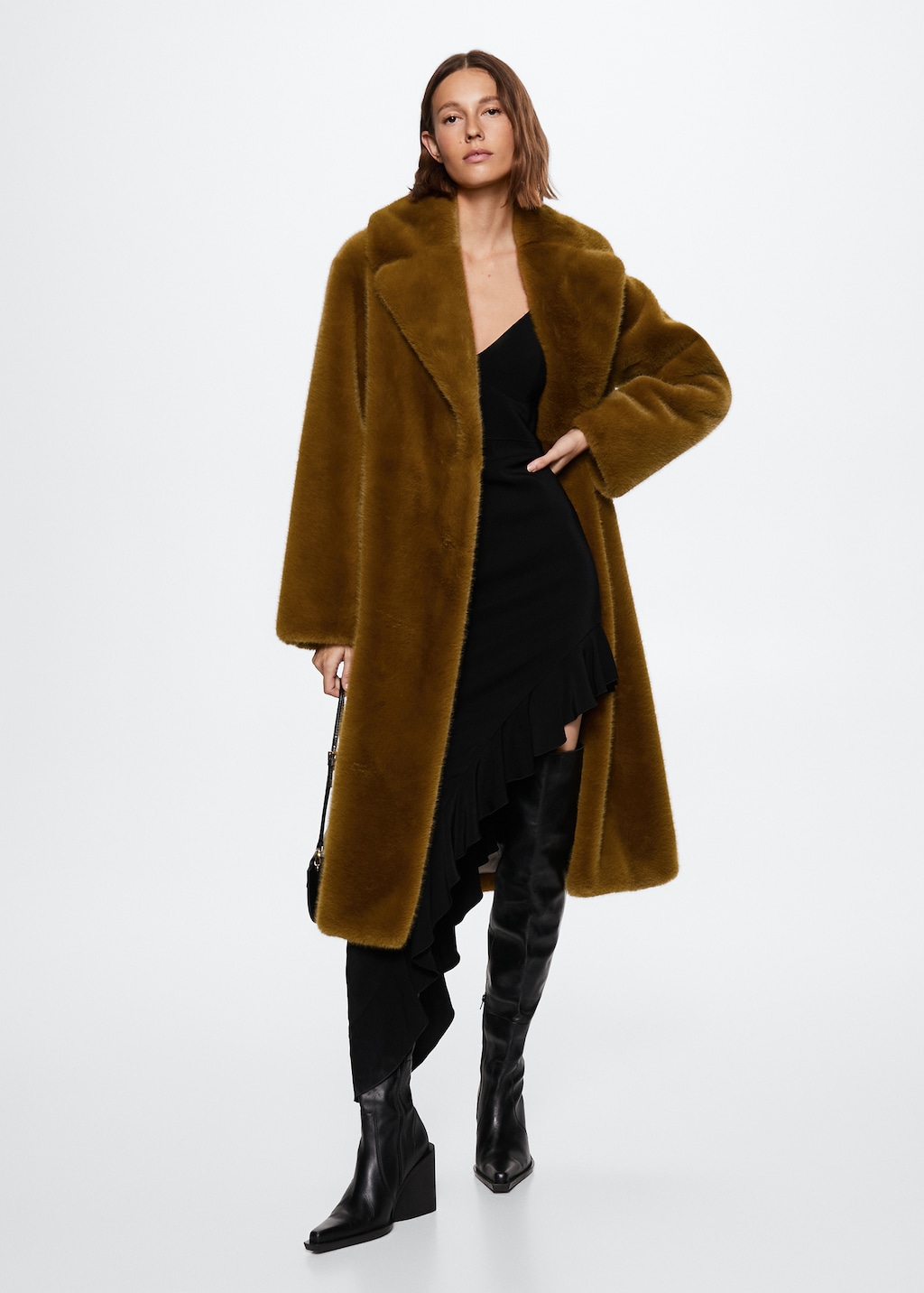 Oversized long faux fur coat best sale