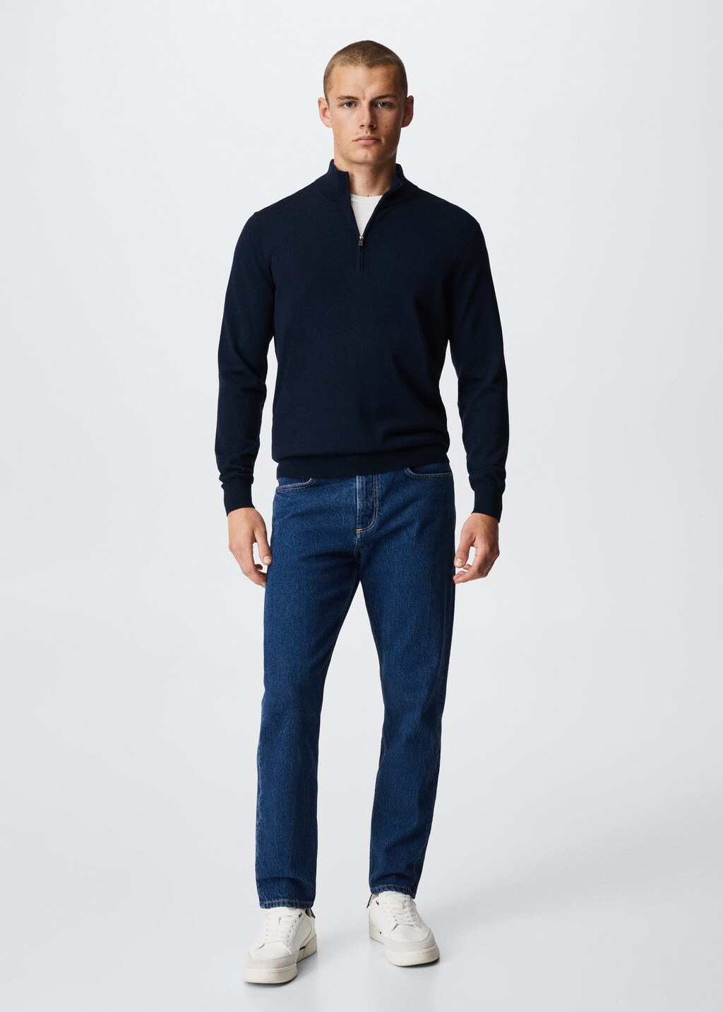 Wool zip neck jumper - General plane