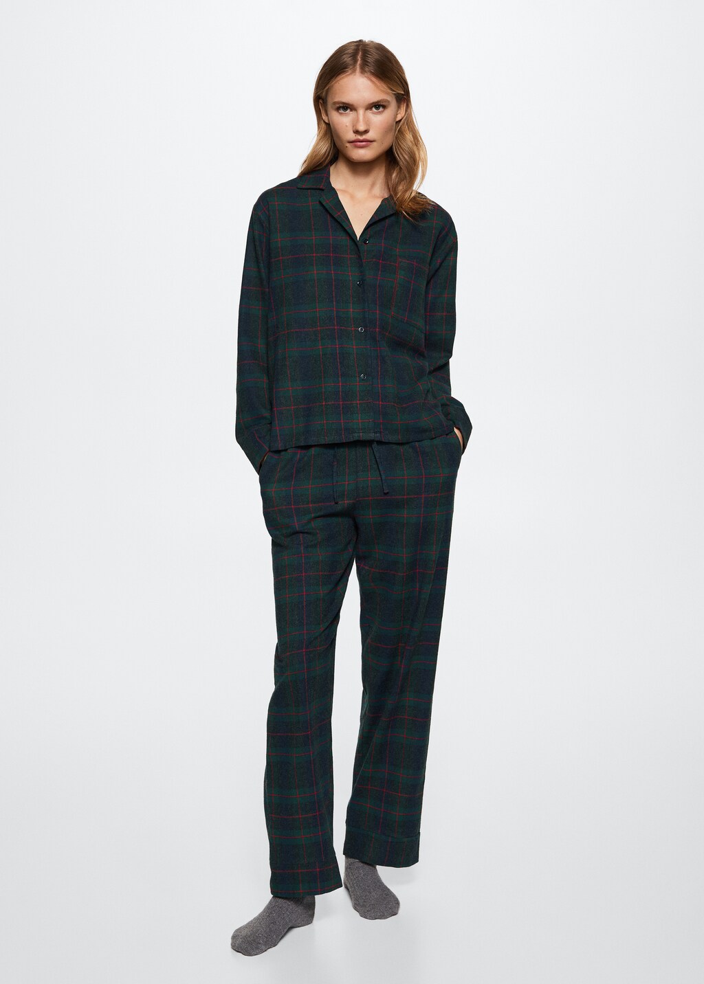 Check flannel pajama shirt - General plane