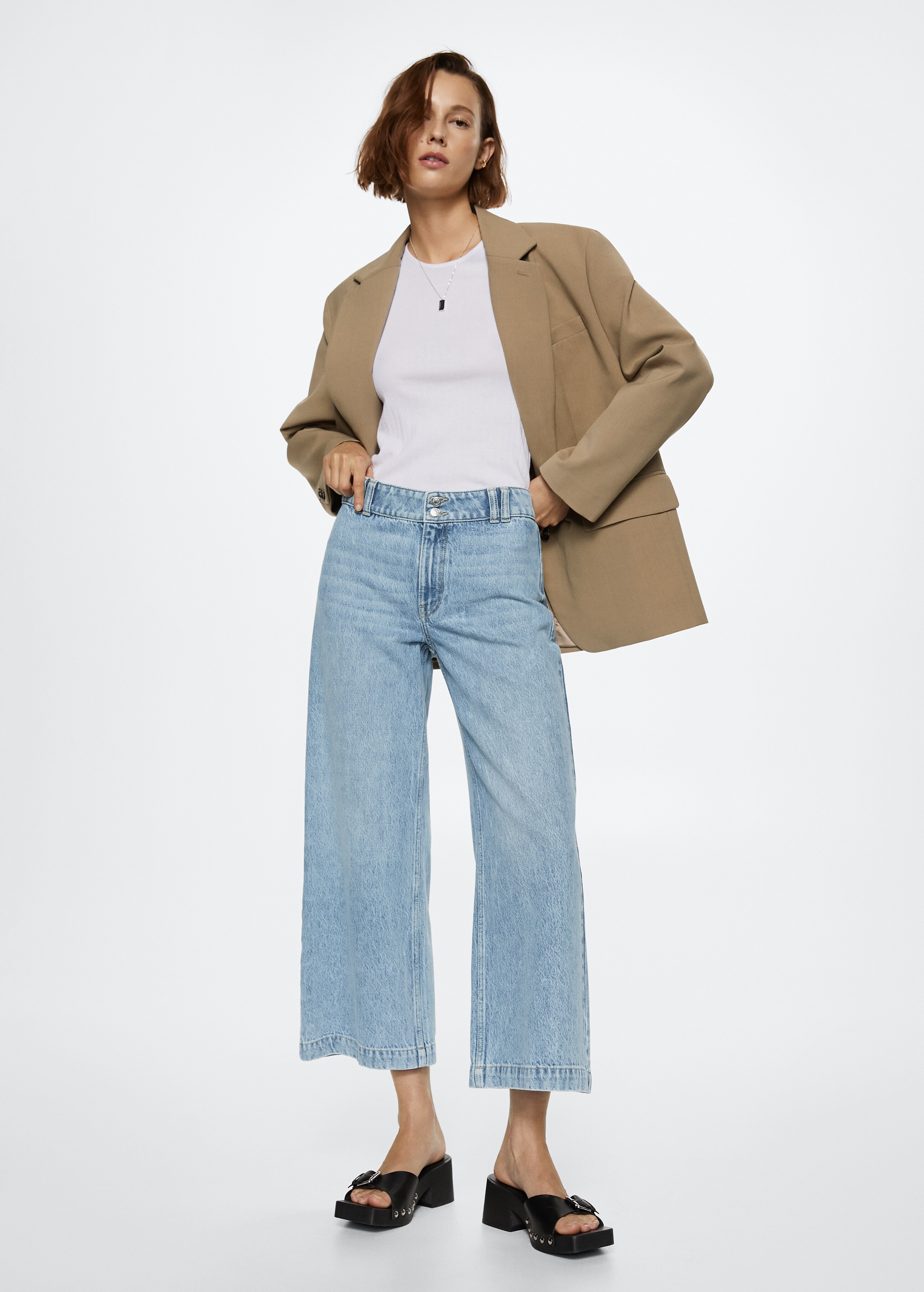 Mid-rise wideleg jeans - General plane