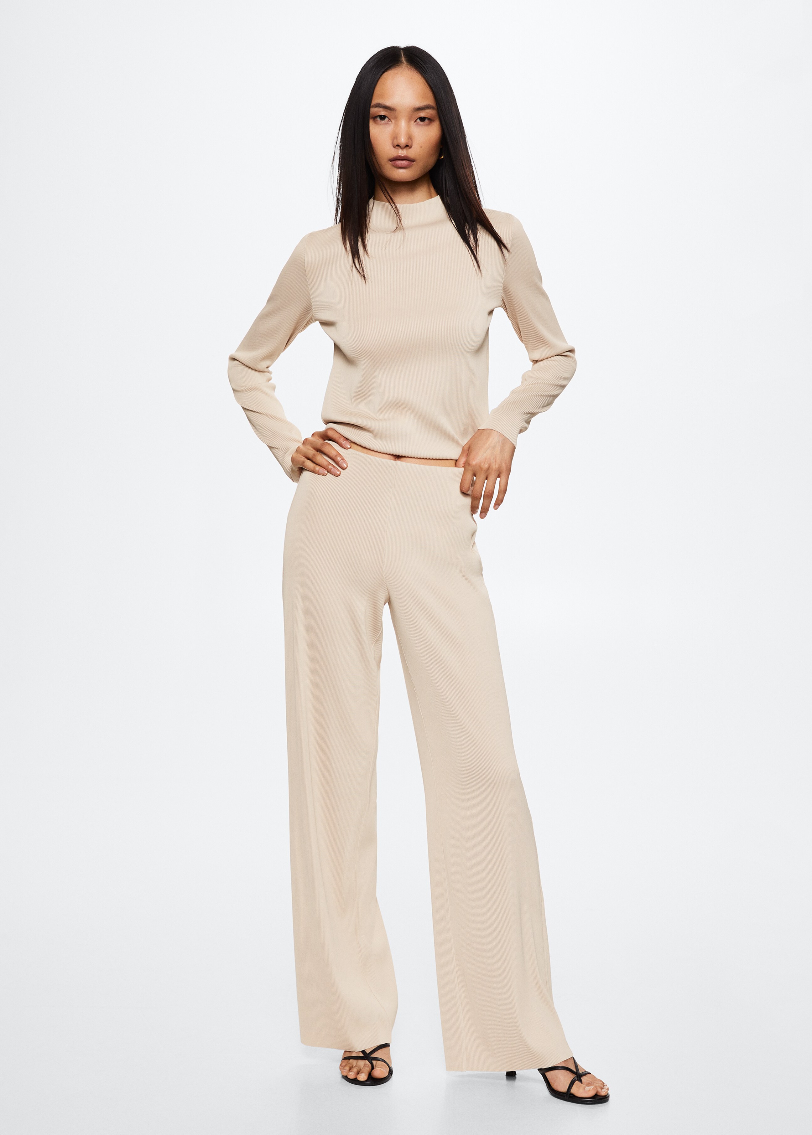 Pleated palazzo trousers - General plane