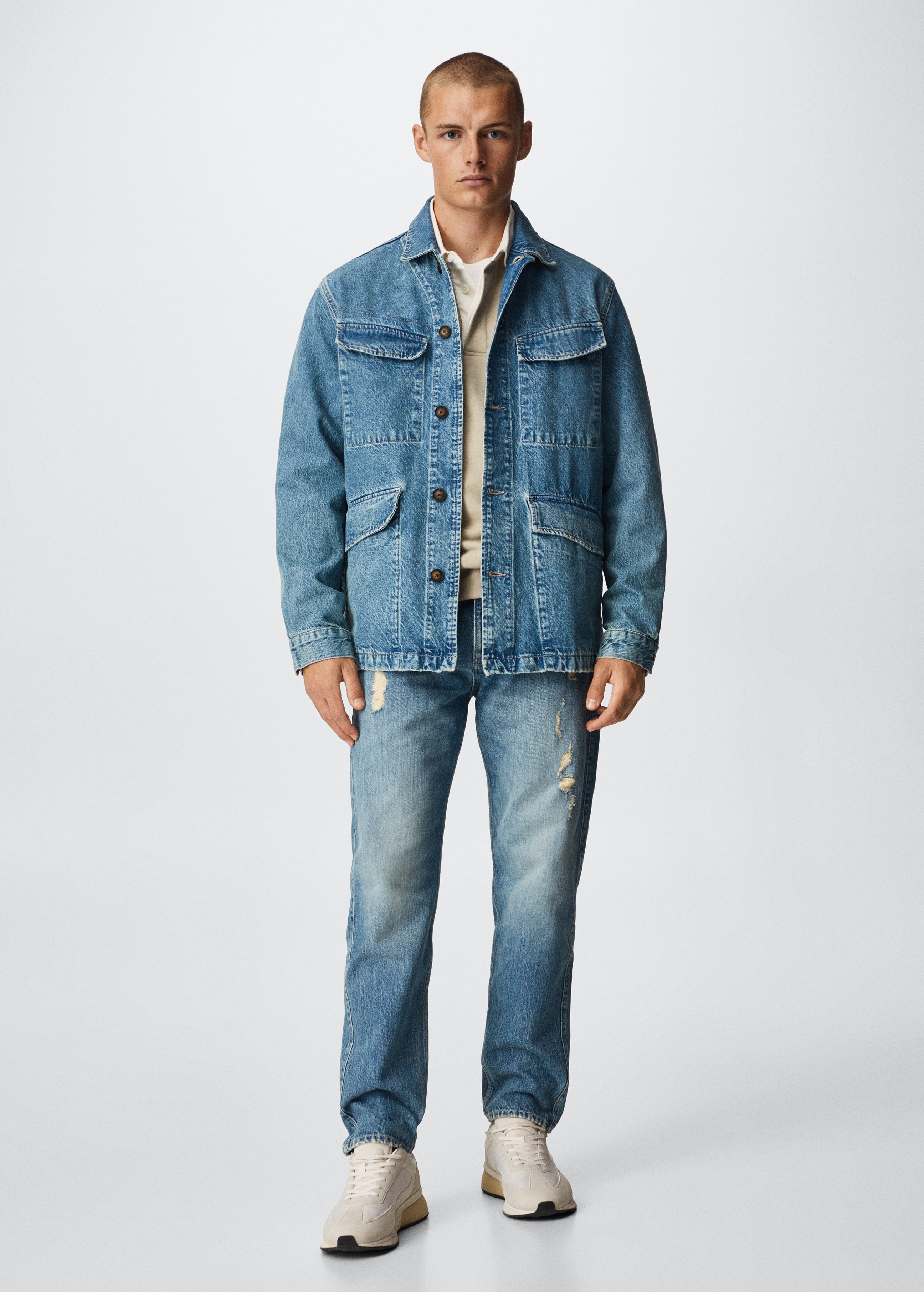 Pockets denim jacket - General plane