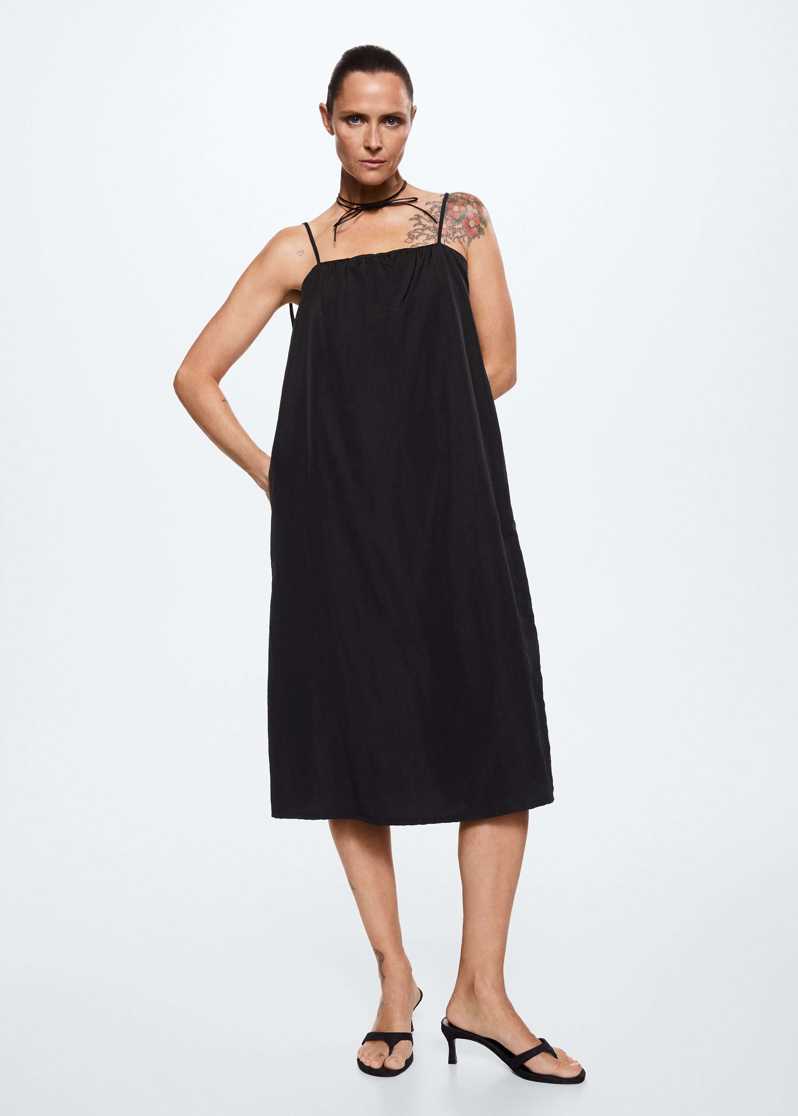 Cut-out ruched dress - General plane