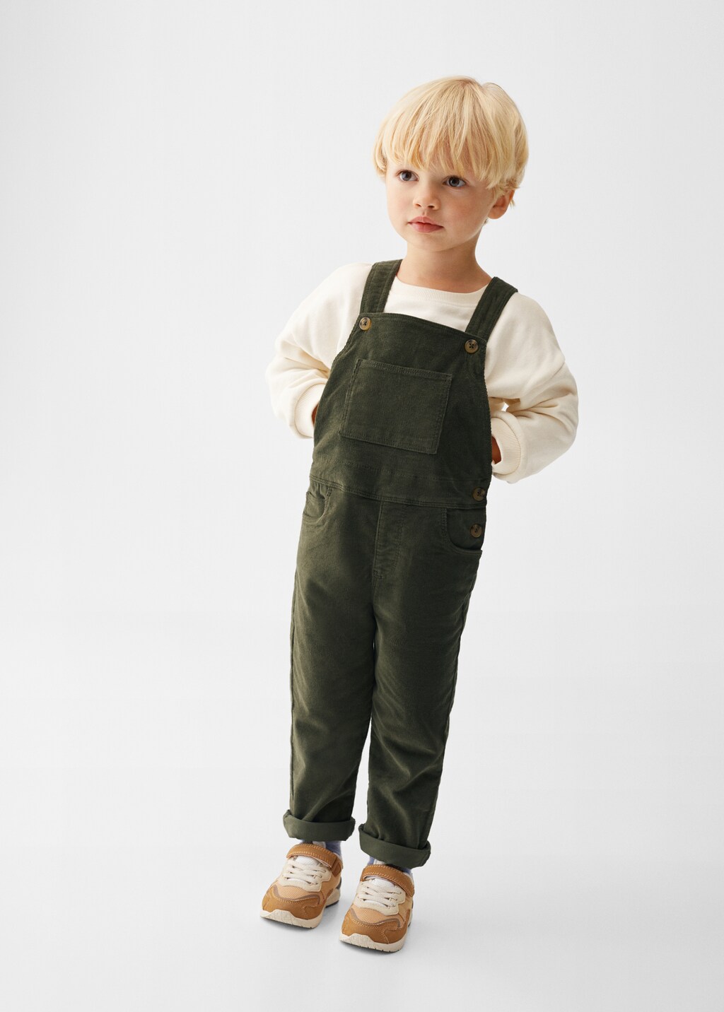 Long corduroy dungarees - General plane