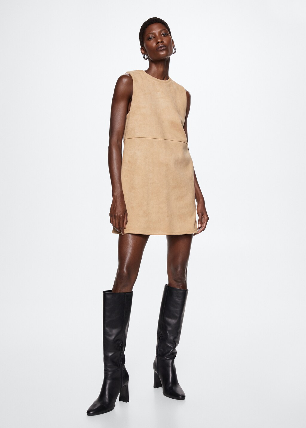 Straight suede dress - Woman | MANGO OUTLET USA