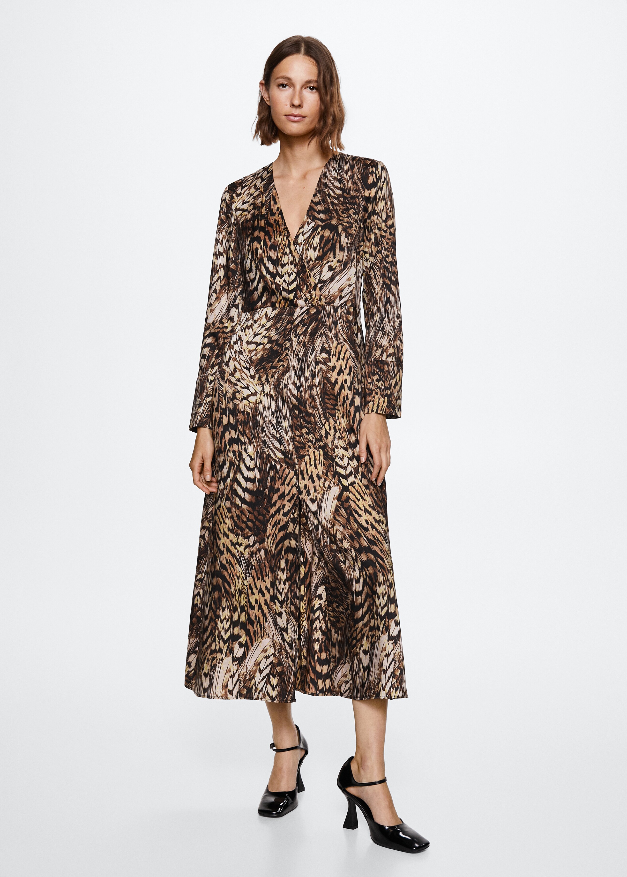 Fließendes Animal-Print-Kleid - Allgemeine Ansicht