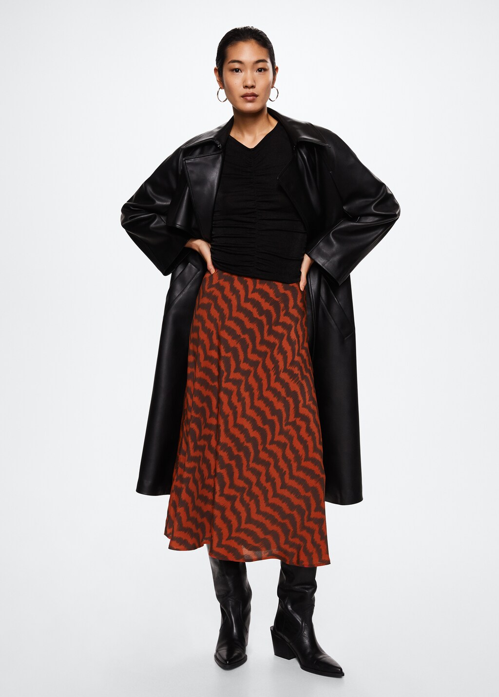 Printed midi skirt - General plane