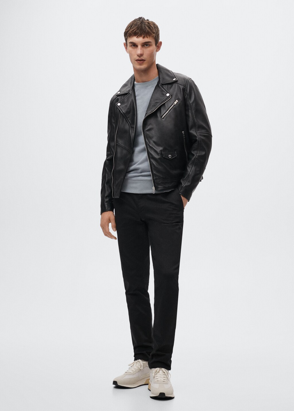 Leather biker jacket - General plane