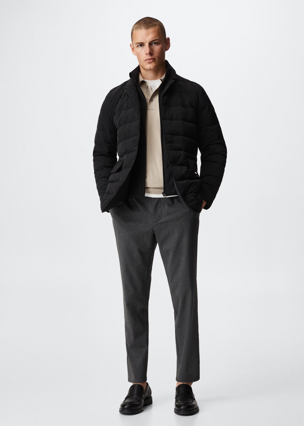 Lapel quilted jacket - General plane