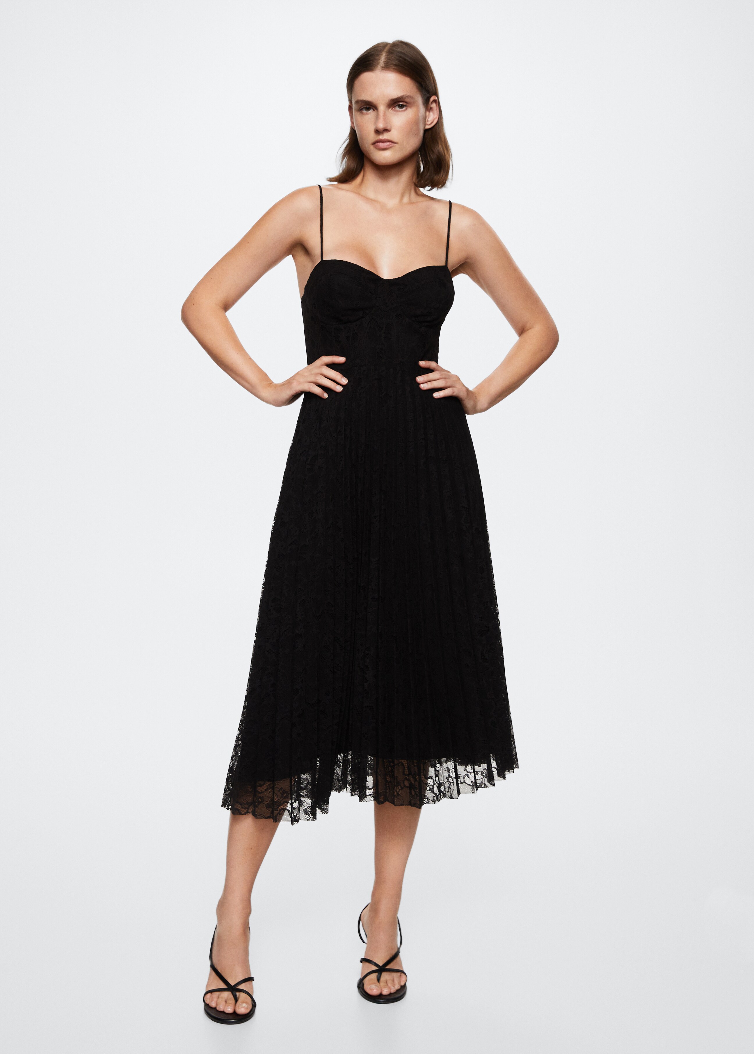 Lace pleated dress - General plane
