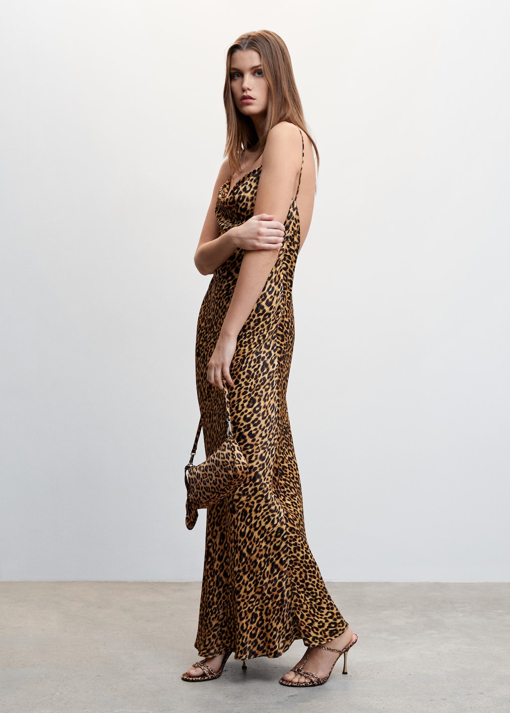 Fließendes Animal-Print-Kleid - Allgemeine Ansicht