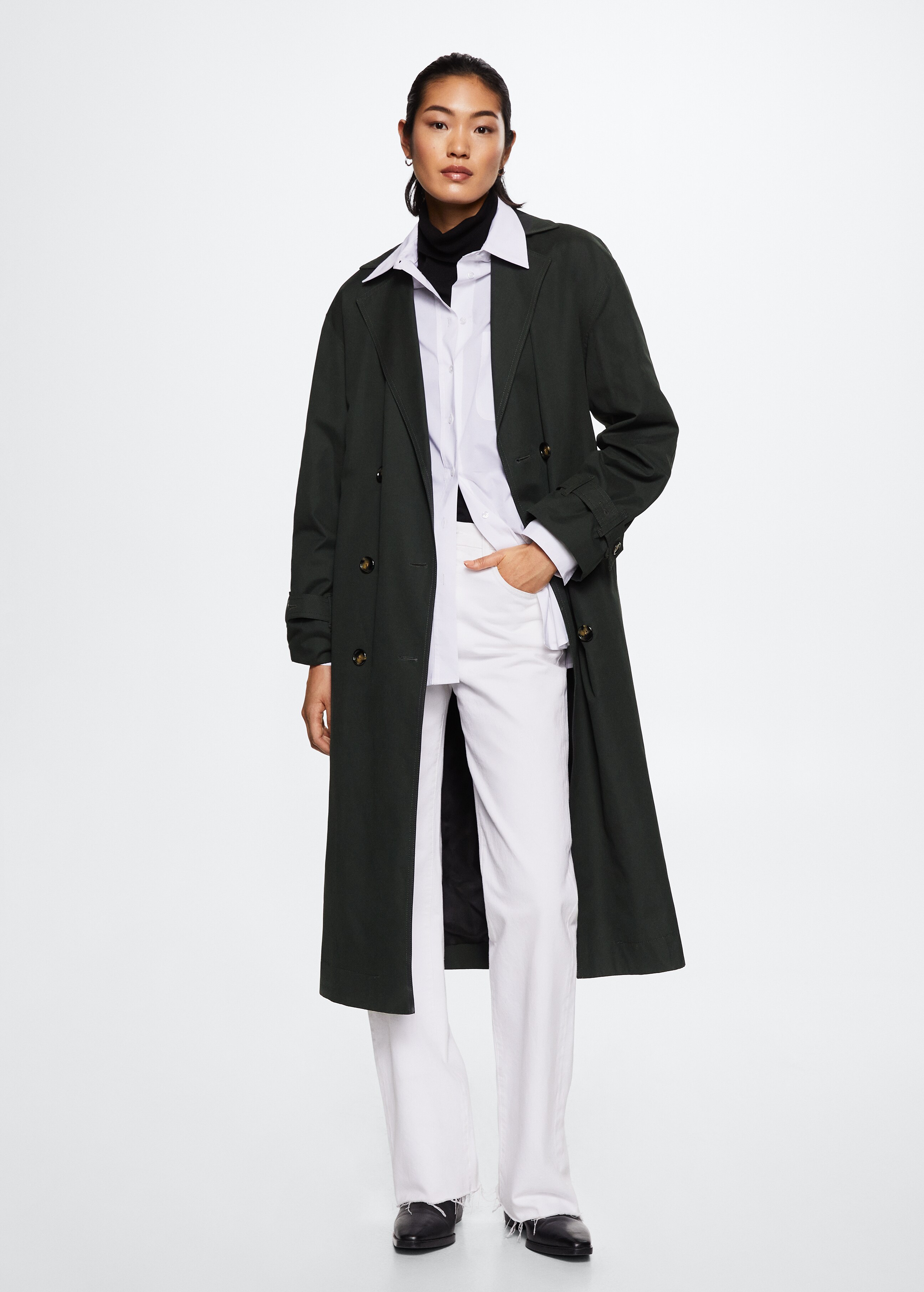 Oversized cotton trench coat - General plane