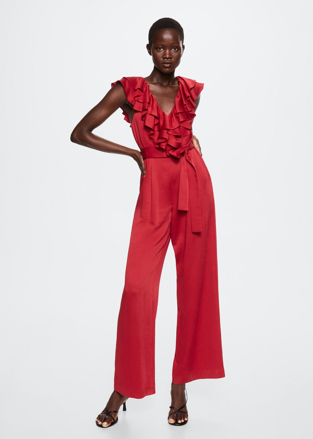 Frilled long jumpsuit - General plane