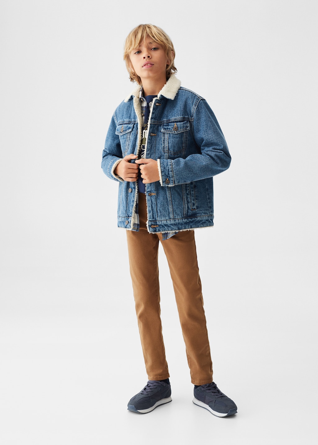 Faux shearling-lined denim jacket - General plane