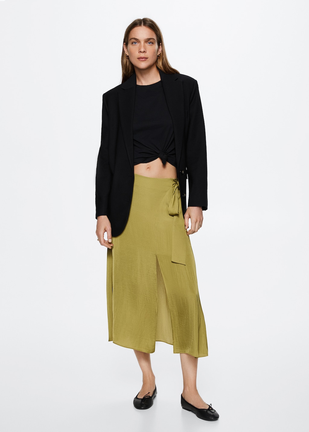 Bow satin skirt - General plane