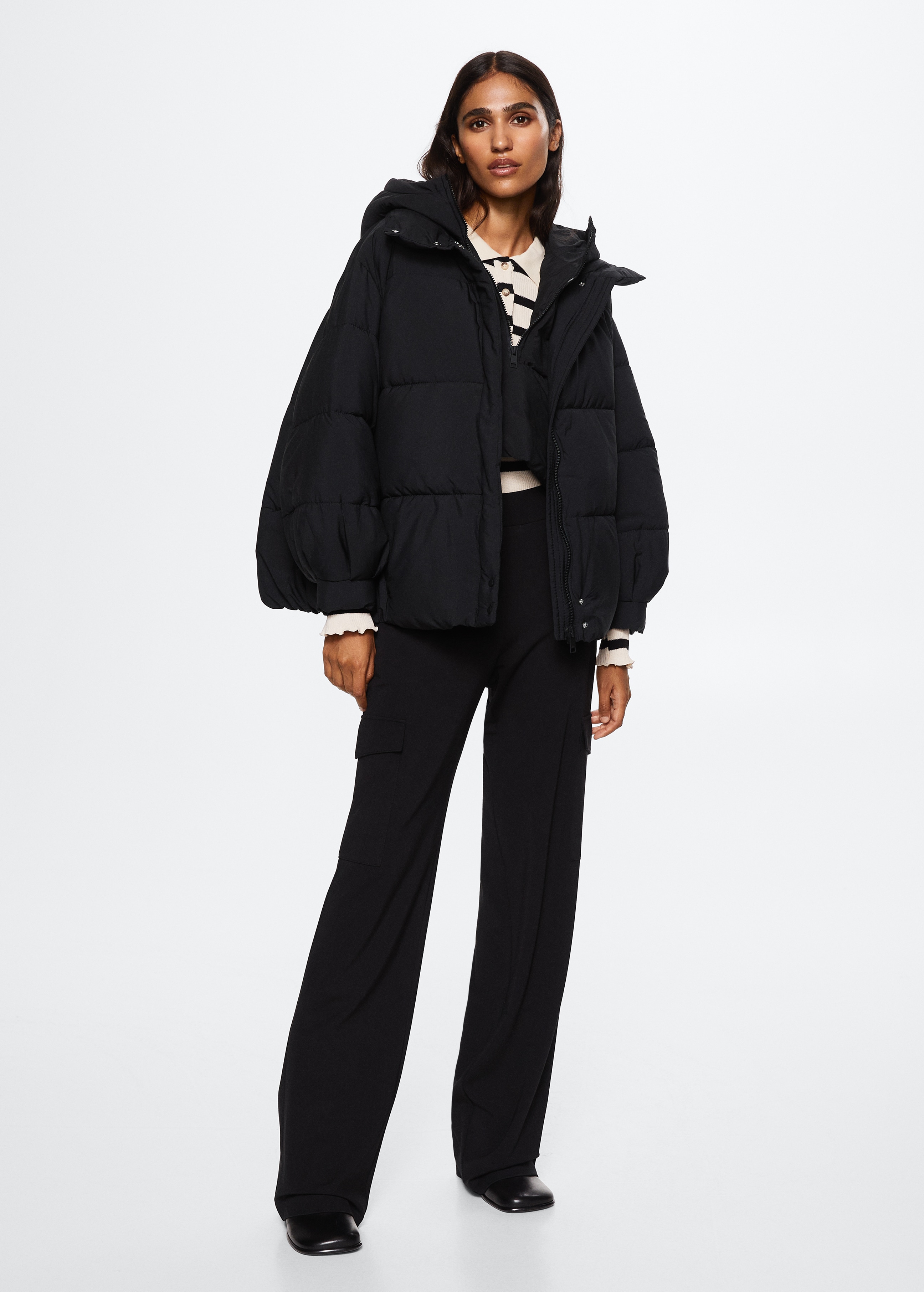 Oversize quilted coat - General plane