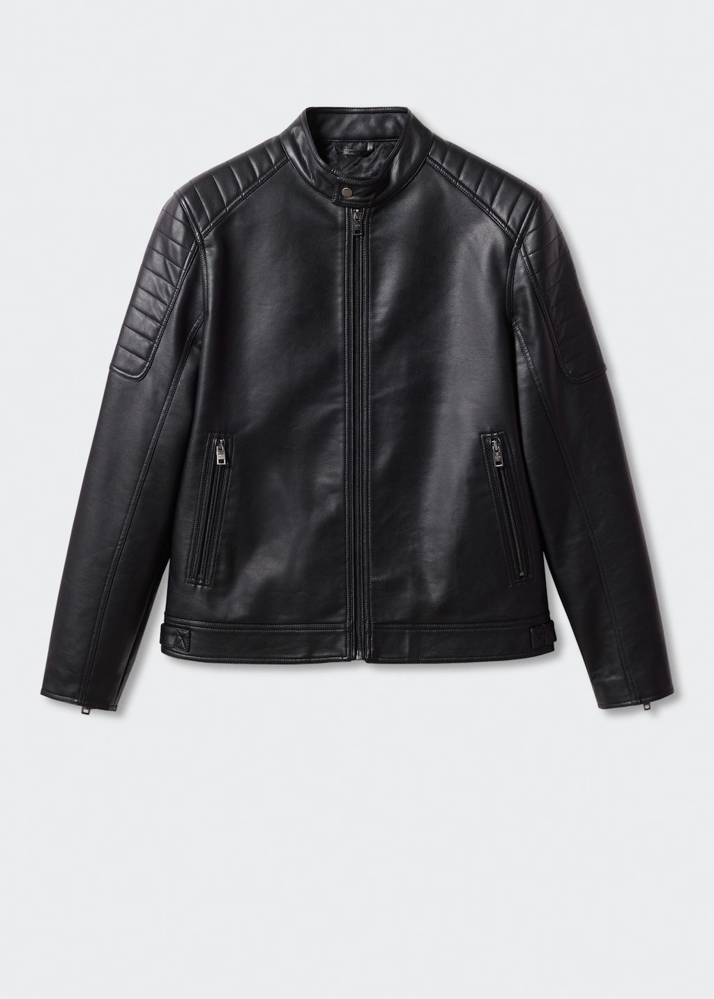 Faux-leather biker jacket - Article without model