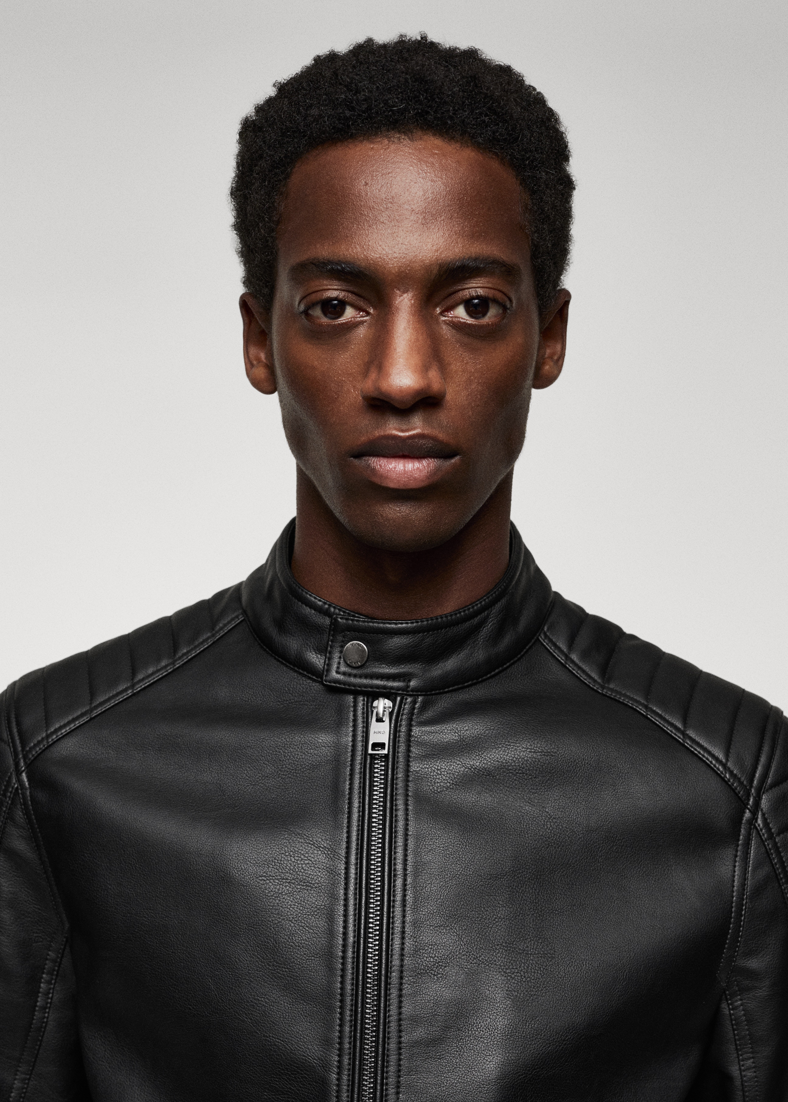 Faux-leather biker jacket - Details of the article 1