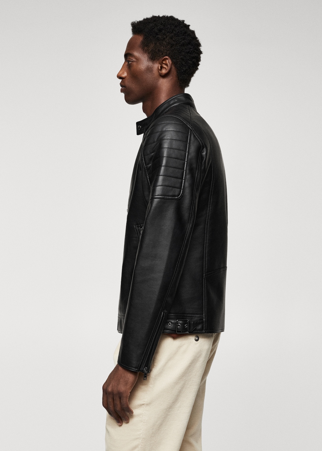 Faux-leather biker jacket - Details of the article 6