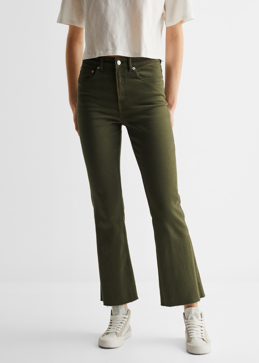 Frayed finish flare jeans - Medium plane