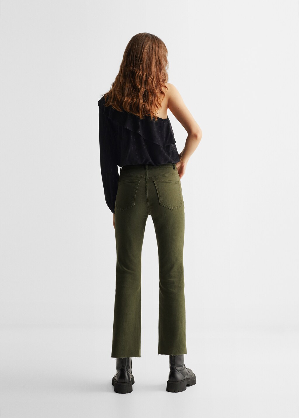 Frayed finish flare jeans - Reverse of the article